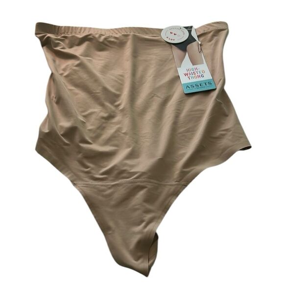 ASSETS by SPANX Flawless Finish High-Waist Shaping Thong, Beige, Size 1X, NWT - Picture 3 of 9